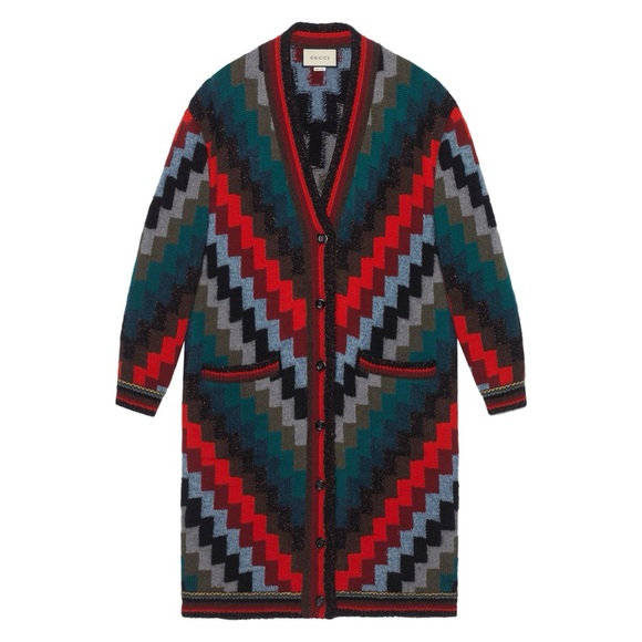 Gucci Geometric Pattern Cardigan In Multicolour - Picture 2 of 11